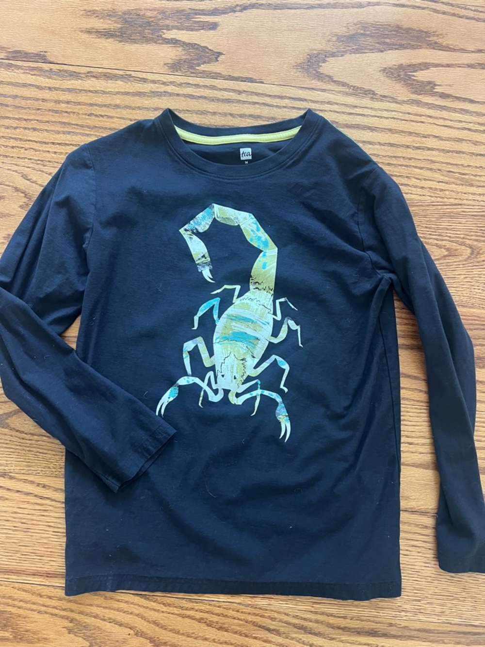 Tea Collection Black Tee with Yellow Neck Trim